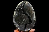 Septarian Dragon Egg Geode - Black Crystals #71999-1